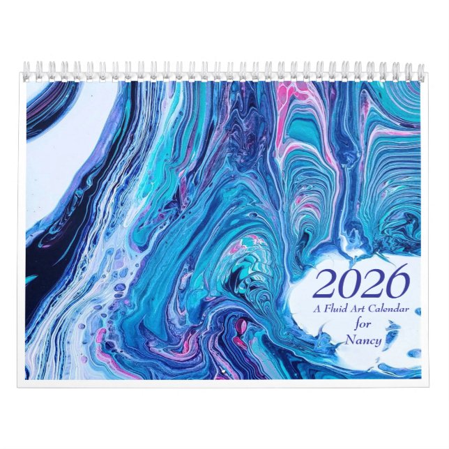 Calendrier d'art abstrait fluide 2026 (Protection)