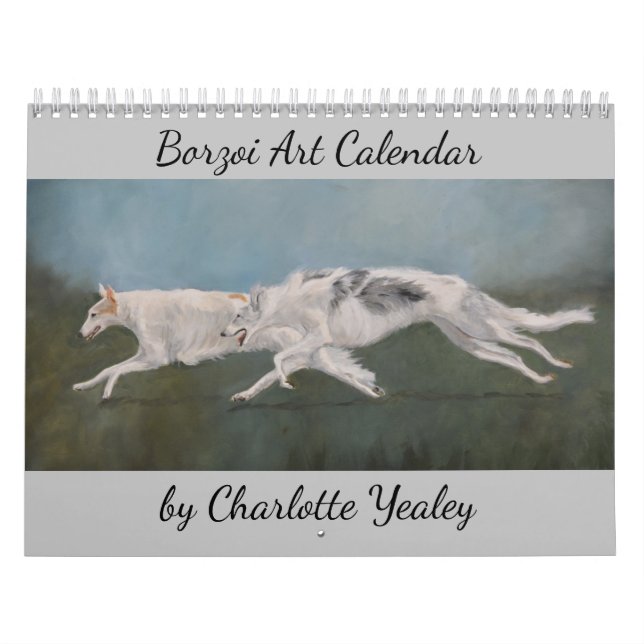 Calendrier d'art de Borzoi 2021 par Charlotte Yeal (Protection)