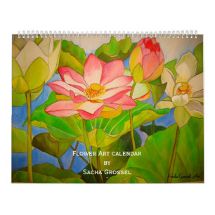 Calendrier d'art de fleur par art de Sacha Grossel