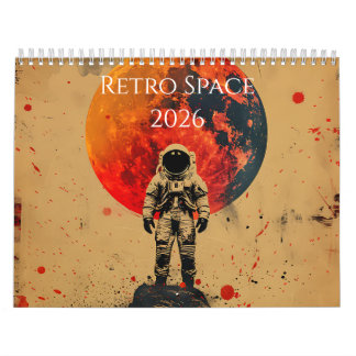 Calendrier d'art rétro spatial 2026