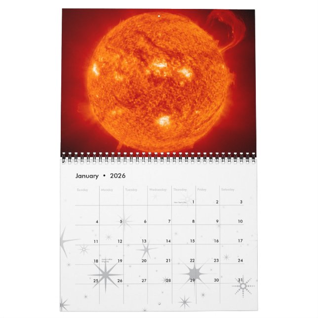 Calendrier d'astronomie d'espace du système (Jan 2026)