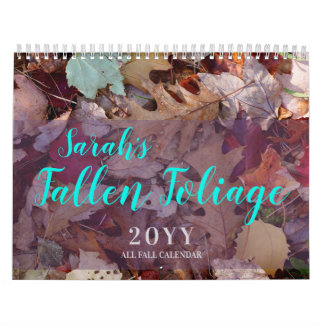 Calendrier d'automne des Feuilles tombés