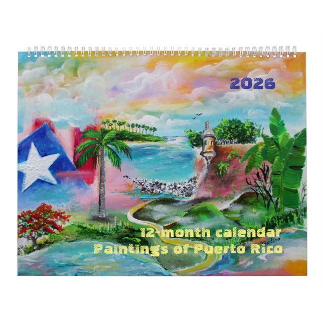 Calendrier de 12 mois 2026 Porto Rico (Protection)