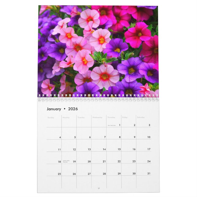 Calendrier de 2015 fleurs (Jan 2026)
