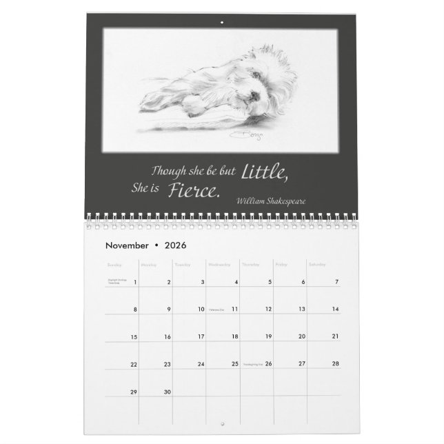 Calendrier de Borgo's The Artural Westie 2023 (Nov 2026)