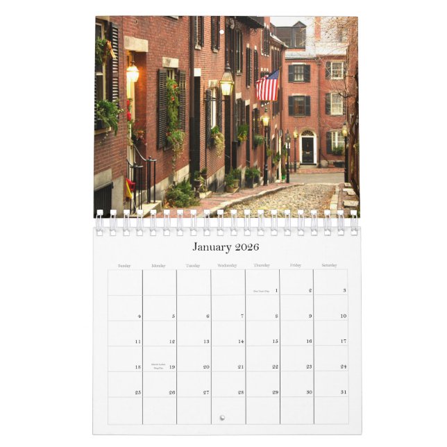 Calendrier de Boston (Jan 2026)