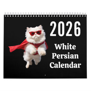 Calendrier de chat persan blanc