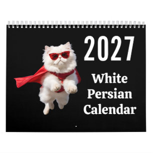 Calendrier de chat persan blanc 2027
