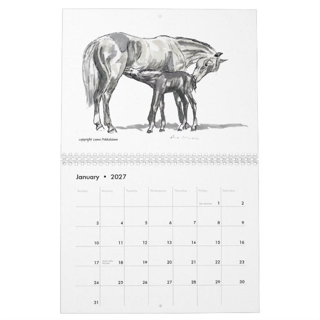 Calendrier de cheval (Jan 2027)