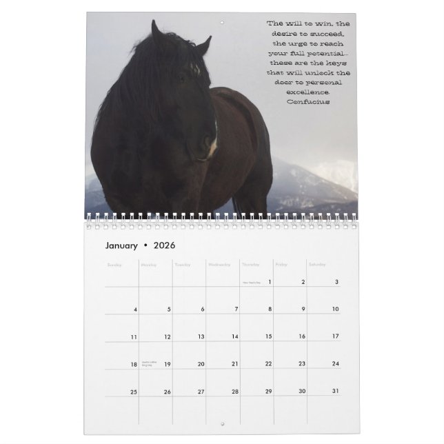Calendrier de chevaux de trait #6 (de motivation) (Jan 2026)