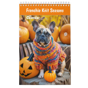 Calendrier de chien saisons tricot Frenchie - Conf