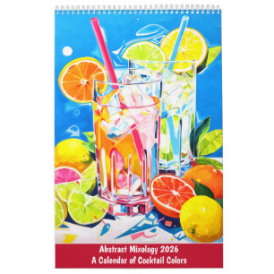 Calendrier de cocktail de mixologie abstraite