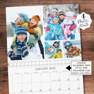 Calendrier de collage photo personnalisé simple 4 