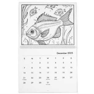 Calendrier de coloriage sous la mer