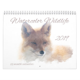 Calendrier de faune d'aquarelle