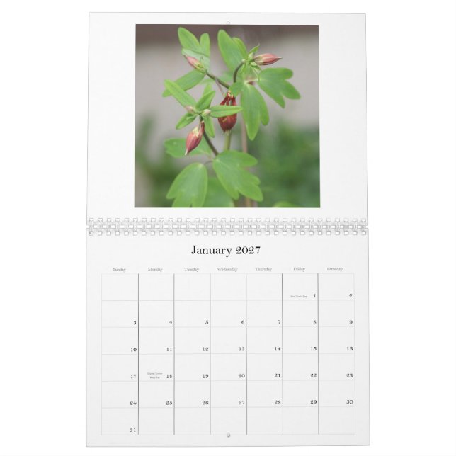 Calendrier de fleur (Jan 2027)