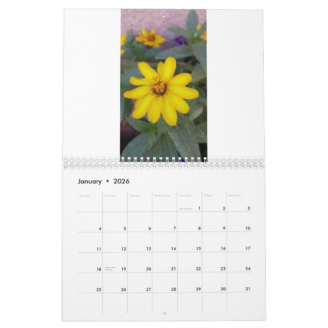 calendrier de fleur sauvage (Jan 2026)