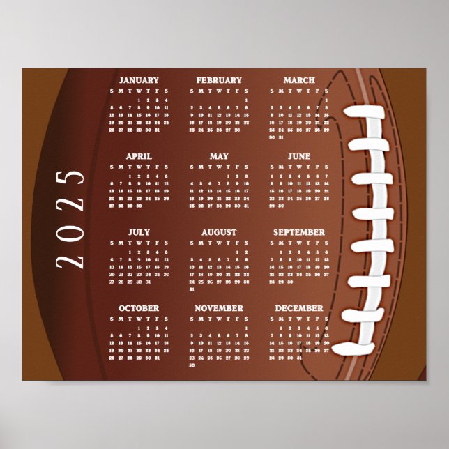 Calendrier de football 2025 Poster (Devant)