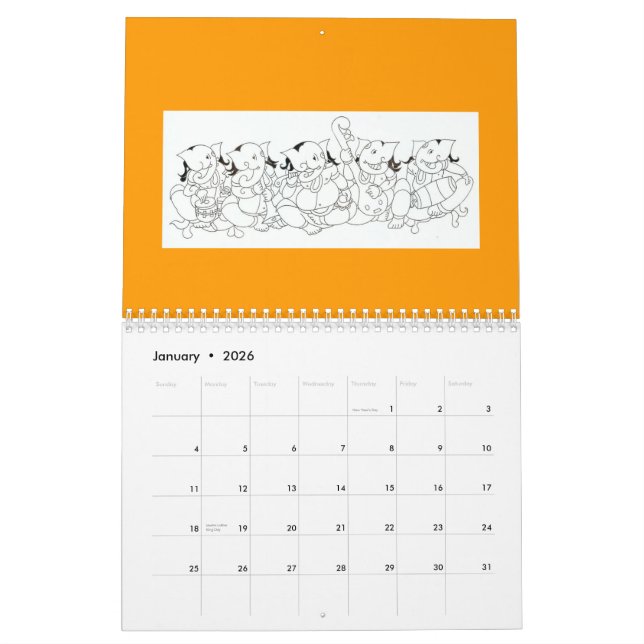 Calendrier de Ganesha (Jan 2026)