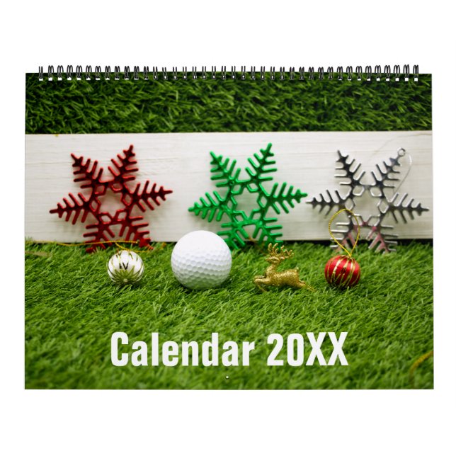 Calendrier de golf avec balle de golf sur herbe ve (Protection)