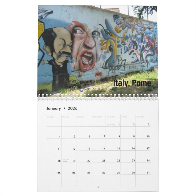 Calendrier de graffiti (Jan 2026)