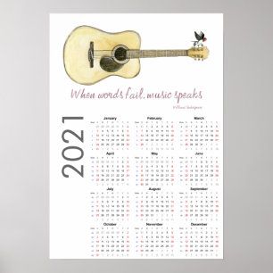 Calendrier de guitare Poster 2021
