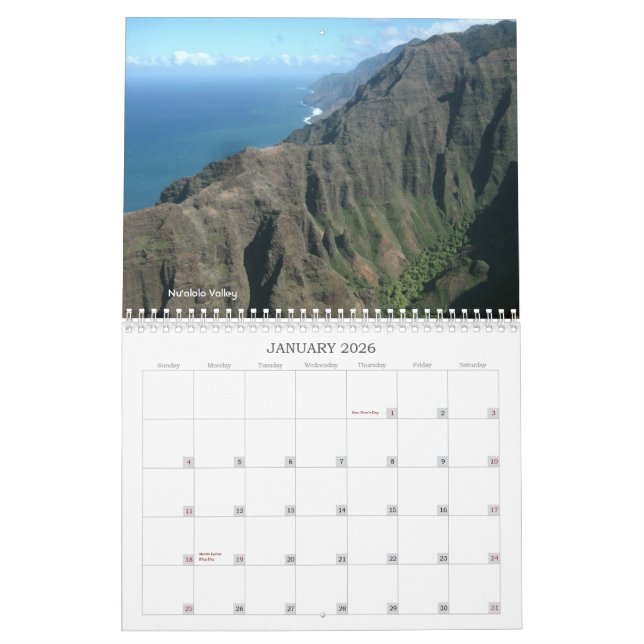 Calendrier de Kauai 2011 (Jan 2026)
