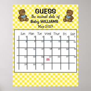 Calendrier de la date d'échéance avec affiche d'ou