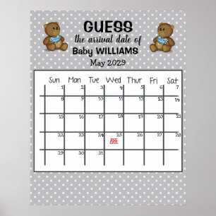 Calendrier de la date d'échéance avec affiche d'ou