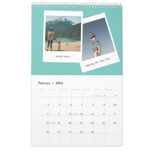 Calendrier de la famille de photos instantanées