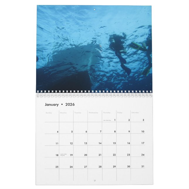 Calendrier de la Floride 2012 de plongée à l'air (Jan 2026)
