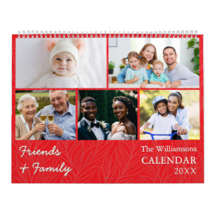 Calendrier de la galerie de photos rouges de la fa