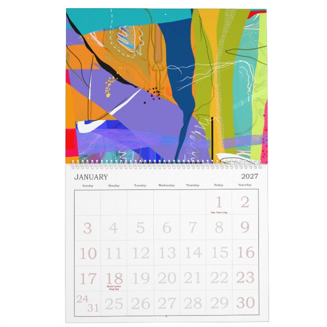 Calendrier de la nature Abstraite (Jan 2027)