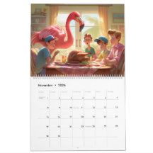 Calendrier de la paroi du Flamant rose 2026
