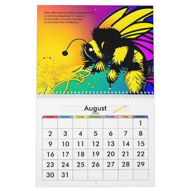 Calendrier de la table des abeilles occupées (Aug 2026)