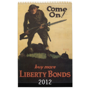 Calendrier de l'affiche de guerre vintage 2012