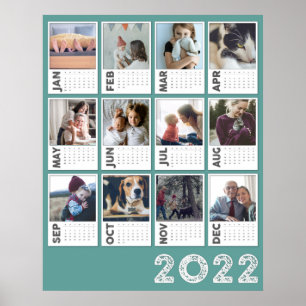 Calendrier de l'année 2022 Affiche de collage phot