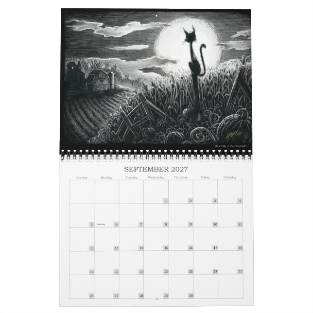 Calendrier de l'année Boo Kitty (Sep 2027)