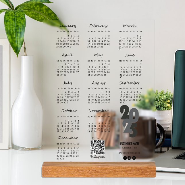 Calendrier de l'année Kalender Deutsch 2025 Base (Kalender Deutsch 2025 Year Calendar Basic Acrylic Sign)