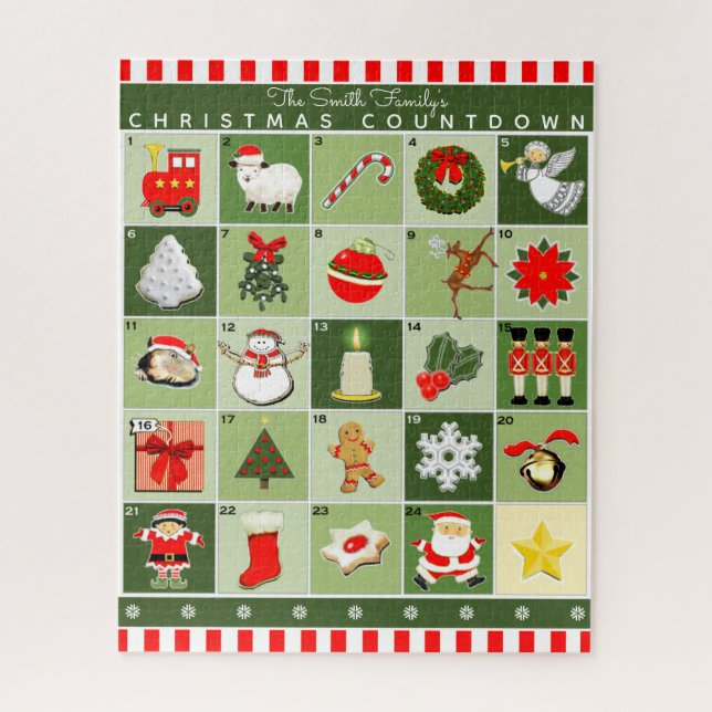 Calendrier de l'avènement de Noël Jigsaw Puzzle (Vertical)