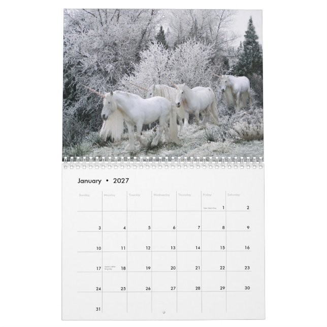 Calendrier de licorne (Jan 2027)