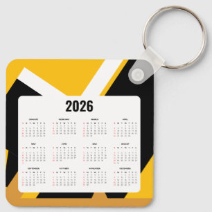 Calendrier de l'immobilier porte-clés 2026   Noir 