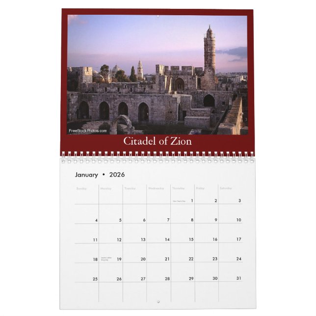 Calendrier de l'Israël (Jan 2026)