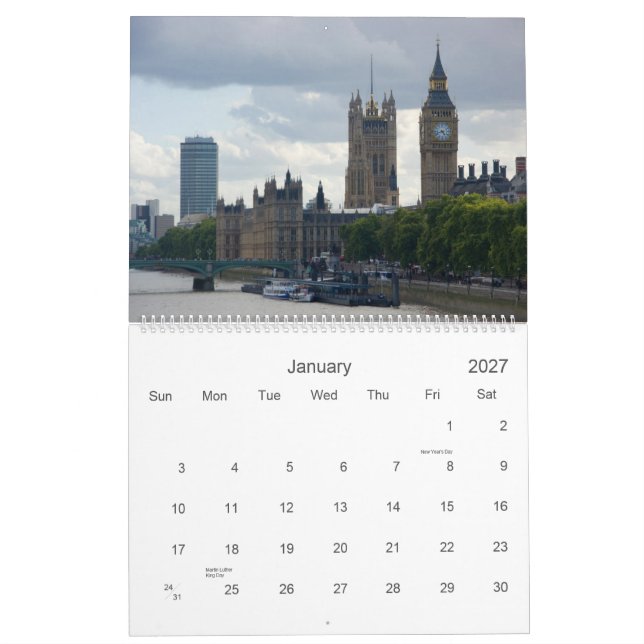 Calendrier de Londres 2011 (Jan 2027)