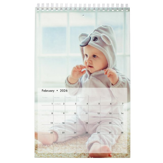 Calendrier de mise en page d'une photo de famille  (Feb 2026)