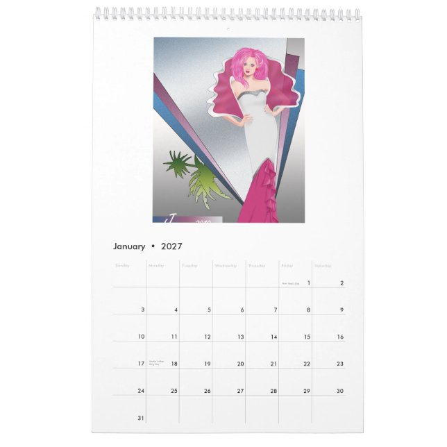 Calendrier de mode de JemCon 2010 (Jan 2027)