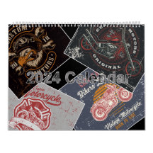 Calendrier de moto Retro Grunge 2024