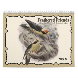 Calendrier de mur d'oiseaux 2021 Feathered Friends
