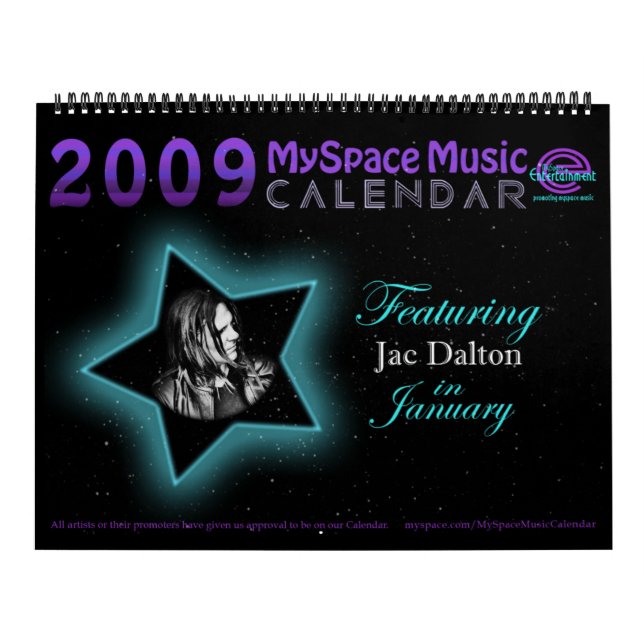 CALENDRIER de MUSIQUE de 2009 MYSPACE comportant (Protection)
