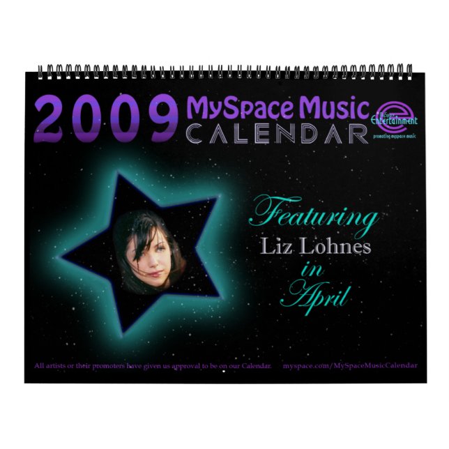 CALENDRIER de MUSIQUE de 2009 MYSPACE comportant (Protection)
